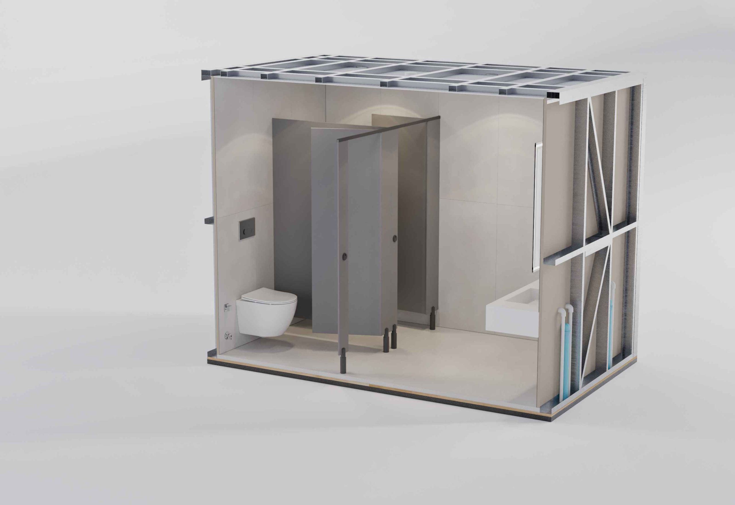 Bathroom Pod Modular Coordination with LGS Steel Systems - X Steel Farme